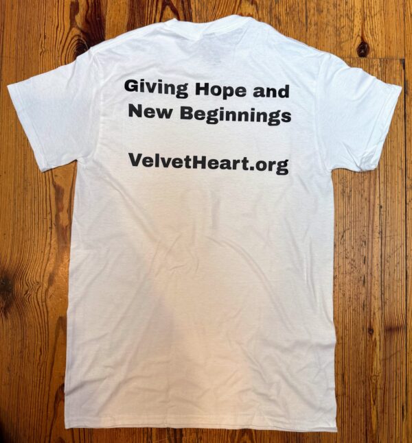 Velvet Heart T-Shirt – “Giving Hope and new Beginnings” - Image 3